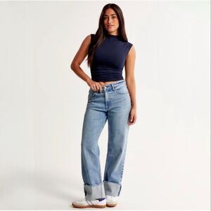 Abercrombie & Fitch Curve Love Mid Rise Baggy Jeans